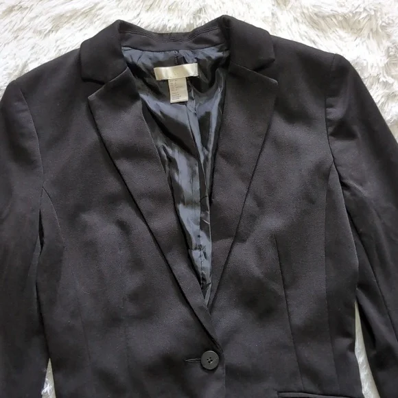H&M Black Fitted Single Button Blazer - Picture 2 of 10